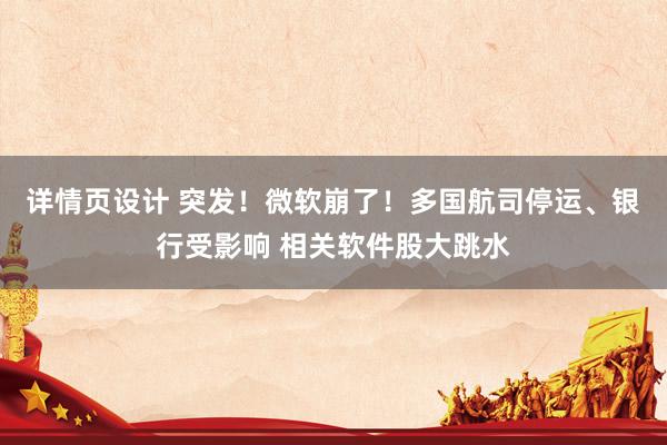 详情页设计 突发！微软崩了！多国航司停运、银行受影响 相关软件股大跳水